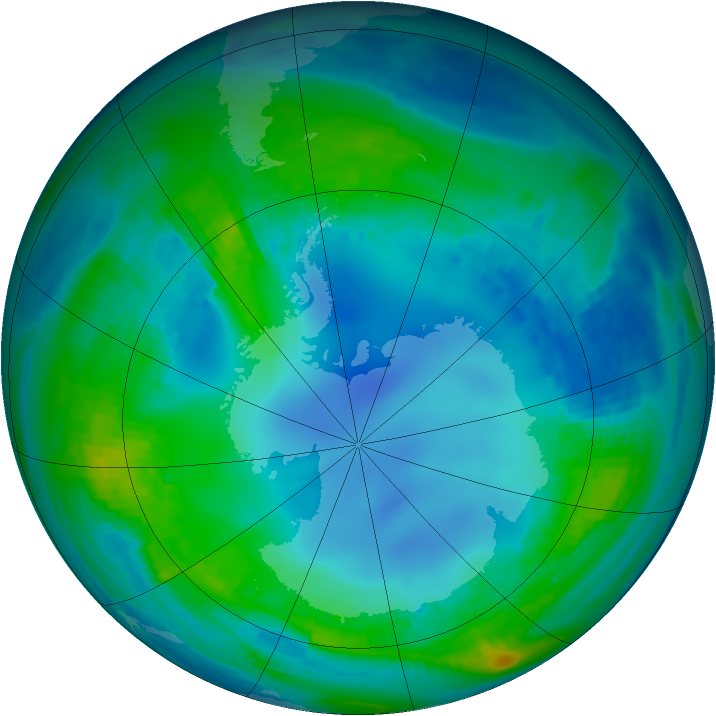 Antarctic ozone map for 12 May 1987